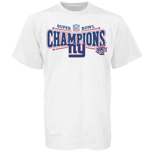 Buy New York Giants White Super Bowl XLII Champions Determination Locker Room T-shirt by Reebok