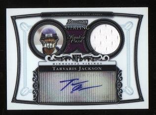 Tarvaris Jackson 2006 Bowman Sterling Certified Autograph with Game Used Jersey Card #BS-TJ Minnesota Vikings