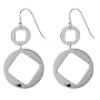 SkyeSterling Designer Sterling Silver Double Cushion Circle Drop Earrings