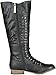 Breckelles Women's Georgia-35 Knee High Lace-Up Combat Boot