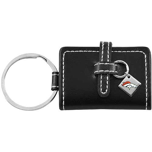 Denver Broncos Black Leather Photo Album Keychain