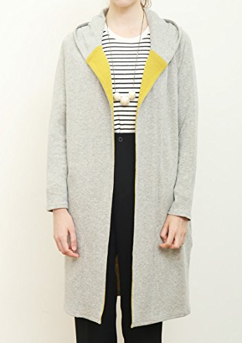 (グラニフ)graniph フードダブルガーゼ長袖カーディガン / ドッテッドリーフ ( ヘザーグレー )