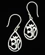 Sterling Silver Om Earrings