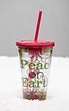 Insulated Cup w/Straw 17oz & Twist Off Lid, Peace on Earth