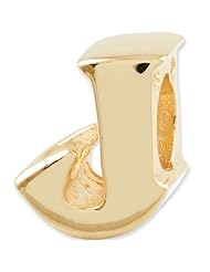 Reflection Beads Silver Gold Plated Letter J Block Alphabet Bead