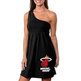 NCAA Miami Heat Ladies One Shoulder Fashion Dress - Black (Small)