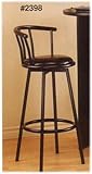 TWO SATIN BLACK SWIVEL BAR STOOLS