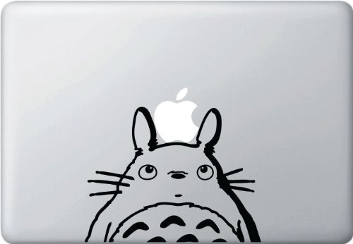 Totoro Black Macbook Decal Mac Apple skin sticker Totoro Black Macbook Decal Mac Apple skin sticker