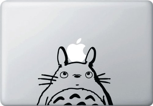 Totoro Black Macbook Decal Mac Apple skin sticker