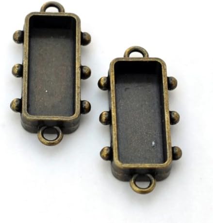 Susan Lenart Kazmer Art Mechanique Long Rectangle Hobnail, Small, Antique Brass