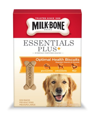 Milk-Bone Essentials Plus+ Optimal Health Dog Treats for Medium/Large Dogs, 22-Ounce (Pack of 4)