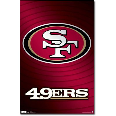 San Francisco 49ers Logo 11 Sports Print Poster - 22x24 custom fit with RichAndFramous Black 22 inch Poster Hangers