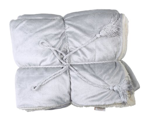 Wholesale Lot of 12 Super Soft Versatile Reversible Lambs Wool Throw Blanket with Hidden Zipper 50 x 60 Grey - Father's Day Gift
