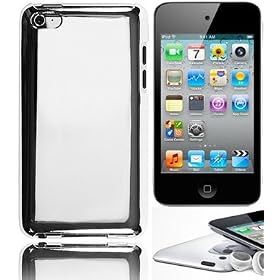 Slim Silver Chrome Mirror Snap Case Cover For APPLE iPOD TOUCH 4 4G Wi-Fi Models 8GB 32GB 64GB + FREE! 2 x Ultra Clear LCD Screen Protectors