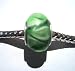 Murano Style Glass Lampwork Bead Fits Pandora Green White Swirl, 14mm (1)