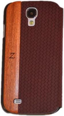 "Real Wood & Genuine Leather" High Quality Slim Flip Case/cover for Galaxy S4 Exclusive "Zenith Artwork" (Incienso)