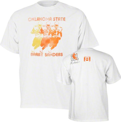 Oklahoma State Cowboys White Barry Sanders Three Times T-Shirt