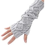 New Knitting Wool Crochet Braided Wrist Hand Arm Warmer Mitten Fingerless Gloves