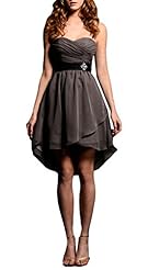 Junior Short Sweetheart Chiffon Bridesmaid Dress/Party Dress/Wedding Dress/Mini Dress  With a Sash 