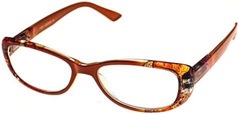 Kyara Eyewear Womens Trendy Cateye Color Design Frame Plastic Reader Glasses Pumpkin +1.00