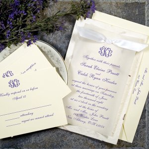 Purple Handmade Paper Invitation Kit