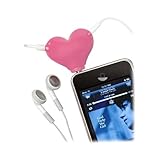 For iPad iPhone PINK HEART Audio Headset Splitter 3.5mm