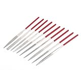 uxcell　ダイヤモンド針ファイルセット　3mmのシャンク径　シルバートーン　140mm長い