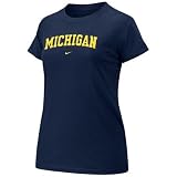 Nike Michigan Wolverines Ladies Navy Blue Arch Crew T-shirt