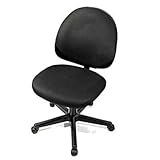 Perch Economic Desk Chair - Medium Back - Buff Faux Leather - Soft Floor Ca ....