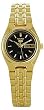 Seiko Ladies Gold Tone Casual Watch with a Black Dial. Model SYMA06K