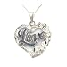 Sterling Silver Love in a Heart Pendant and 18in Silver Box Chain