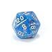 Chessex Mother of Pearl 16mm d20 Dice, Blue with silver numbers