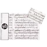 Mozart White Gift Wrap, pack of 3 sheets and 3 tags