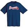 Atlanta Braves Official Wordmark Short Sleeve T-Shirt,Navy (Large)