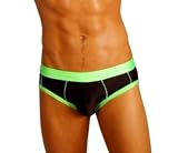 MENS HOT BODY BLACK / LIME CONTRAST BIKINI SWIMSUIT GARY MAJDELL SPORT