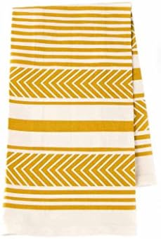 Organic Cotton Emory Tea Towel, Set of 2, Modern 20x28 Inch (Citron)