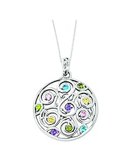 Silver CZ Kaleidoscope Of Wishes 18in Necklace. Metal Weight- 6.73g.