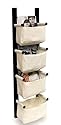 Winsome 92444 Espresso Beechwood STORAGE/ MAGAZINE RACK WITH CANVAS BASKET