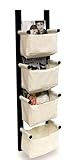 Winsome 92444 Espresso Beechwood STORAGE/ MAGAZINE RACK WITH CANVAS BASKET