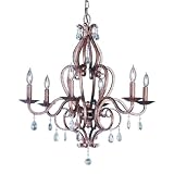 Murray Feiss F1798/6PBR Mademoiselle Six-Light Chandelier, Peruvian Bronze with Candelabra Bulbs
