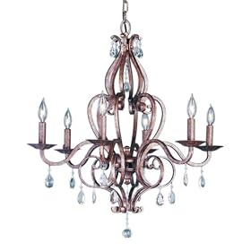 Murray Feiss F1798 6PBR Mademoiselle Six-Light Chandelier, Peruvian Bronze with Candelabra... by Murray Feiss