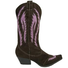 Brown Pink Cowgirl Cowboy Western Boots