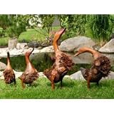 Wood Duck - Lawn Ornament - Family - Set of 4 (Brown) (Sizes Vary)