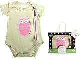 Baby Dry Goods 020-09 Onesie-Pacifier Clip Boxed Set- owl