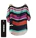 VOBAGA® Women's Short Bat Sleeve Striped Hit Colors Chiffon T Shirt Tops Blouse