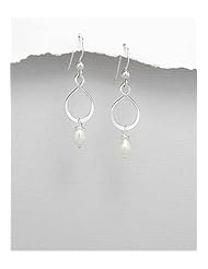 Infinity Fresh Water Pearls Earrings In 92.5 Sterling Silver
