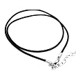 2mm Rubber Cord Stainless Steel Clasp Chain Necklace 16" with 2" Chain Tail