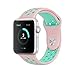 Apple Watch Sport Band, Lamshaw Soft Silicone Sport Replacement Strap for Apple iWatch / New Apple iWatch Series 2 / Apple Watch Series 1 / Nike Sport Band. (Nike+_38mm Pink+Green)
