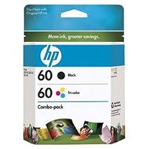 Genuine NEW Hewlett Packard CD947FN HP 60 Black & Color Ink Cartridge Combo Pack