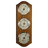 Weather Station Barometer Thermometer Hygrometer in a Oak Wood Case